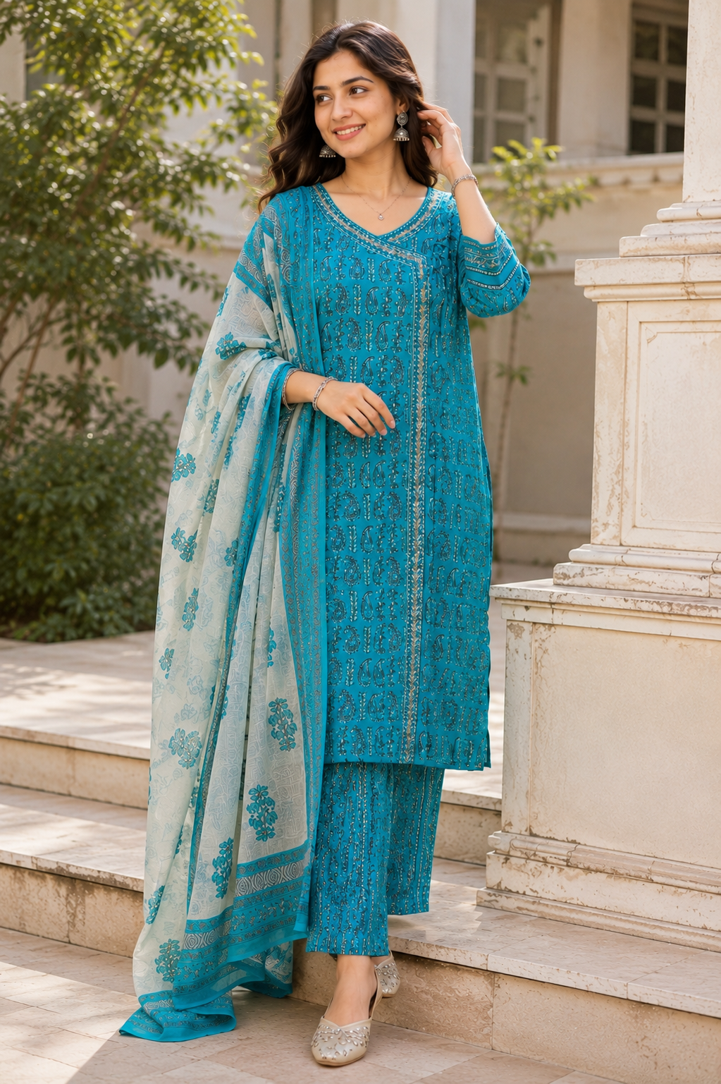 Everyday Blue Printed Suit Set