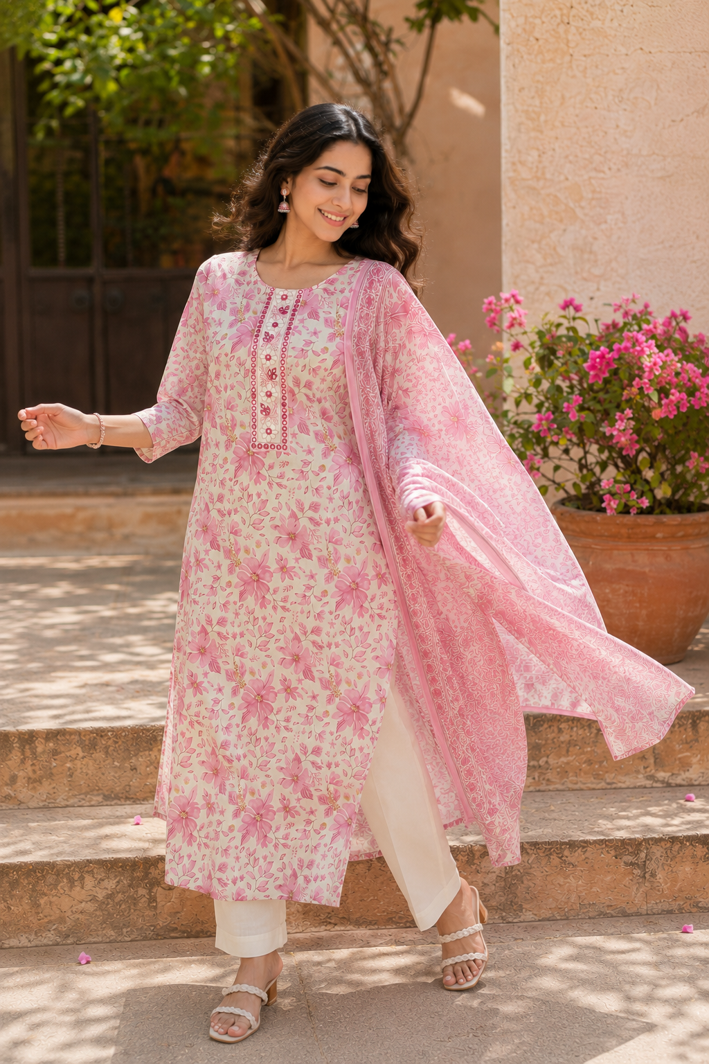 Bloom Floral Cotton Suit Set