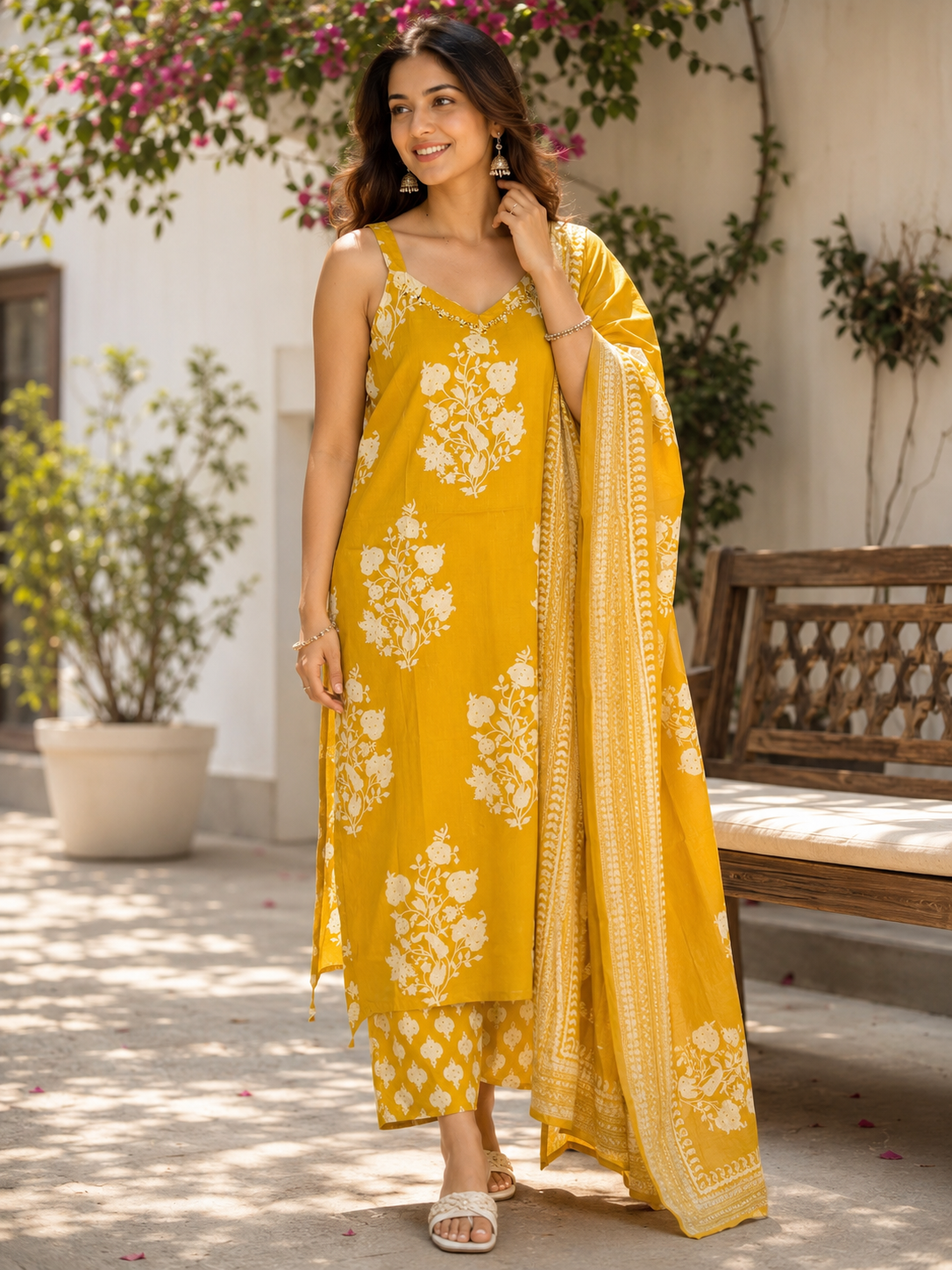 Sunshine Floral Cotton Suit Set