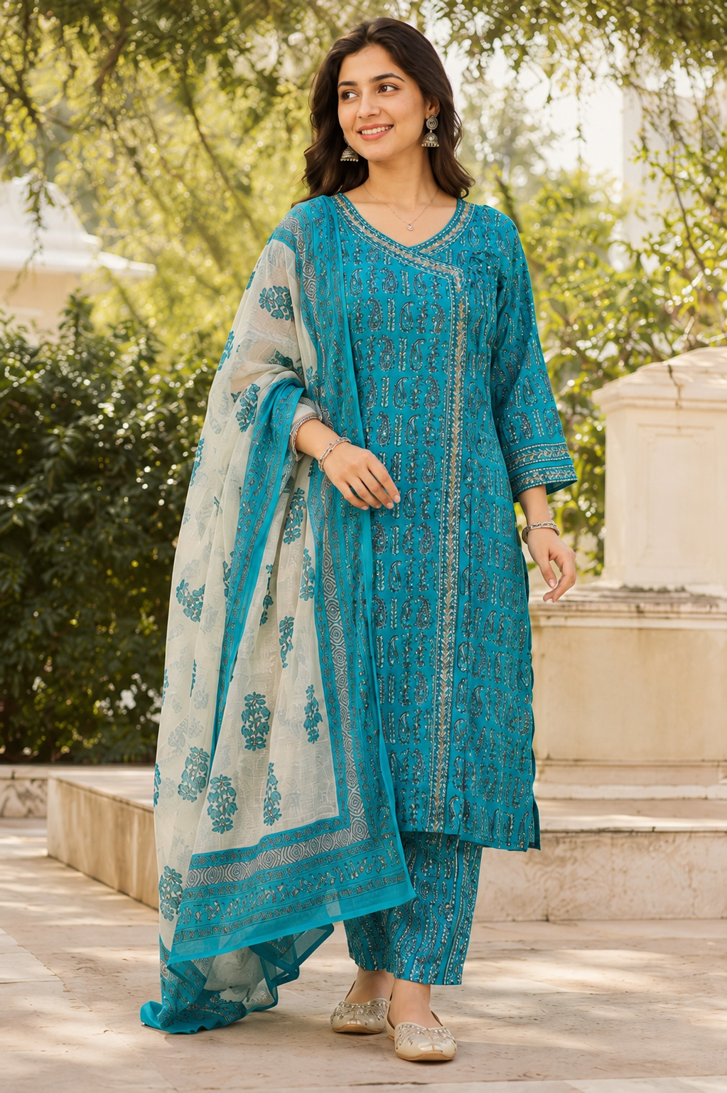 Everyday Blue Printed Suit Set
