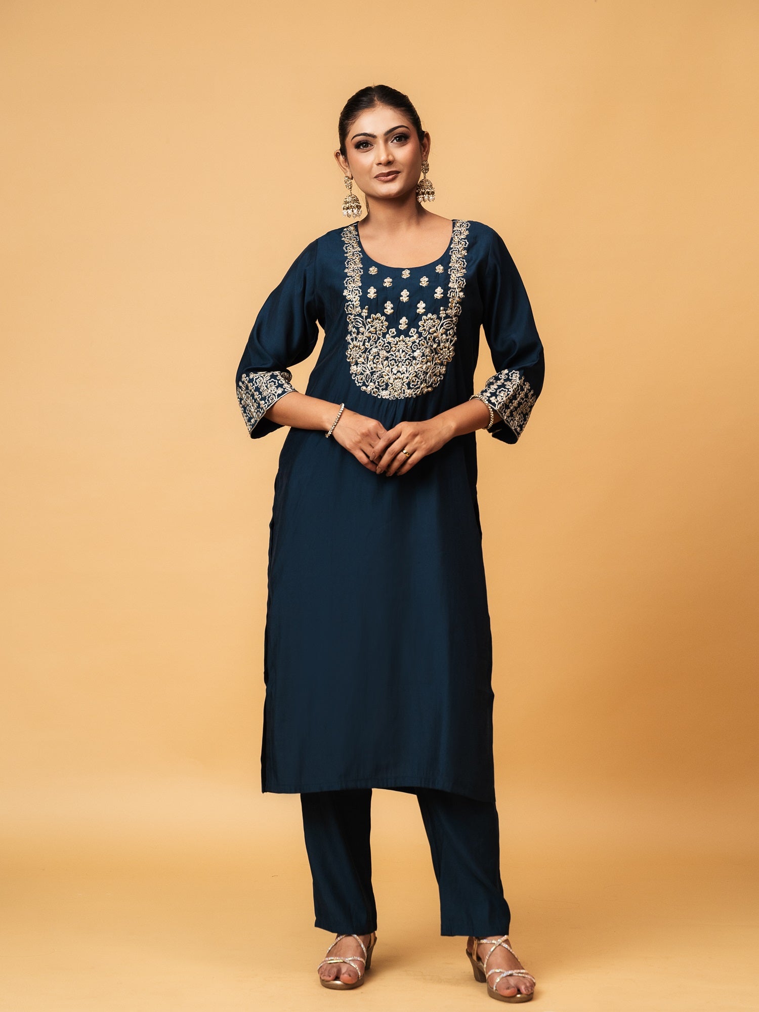 Elegant Zari-Embroidered Suit Set
