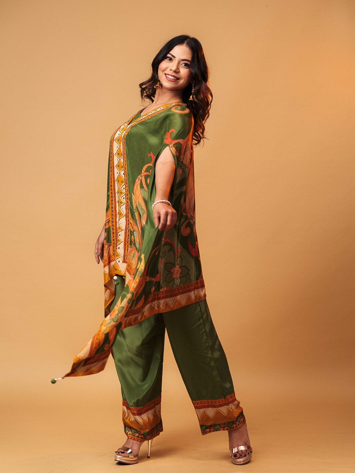 Forest Royale Printed Kaftan Co-ord Set