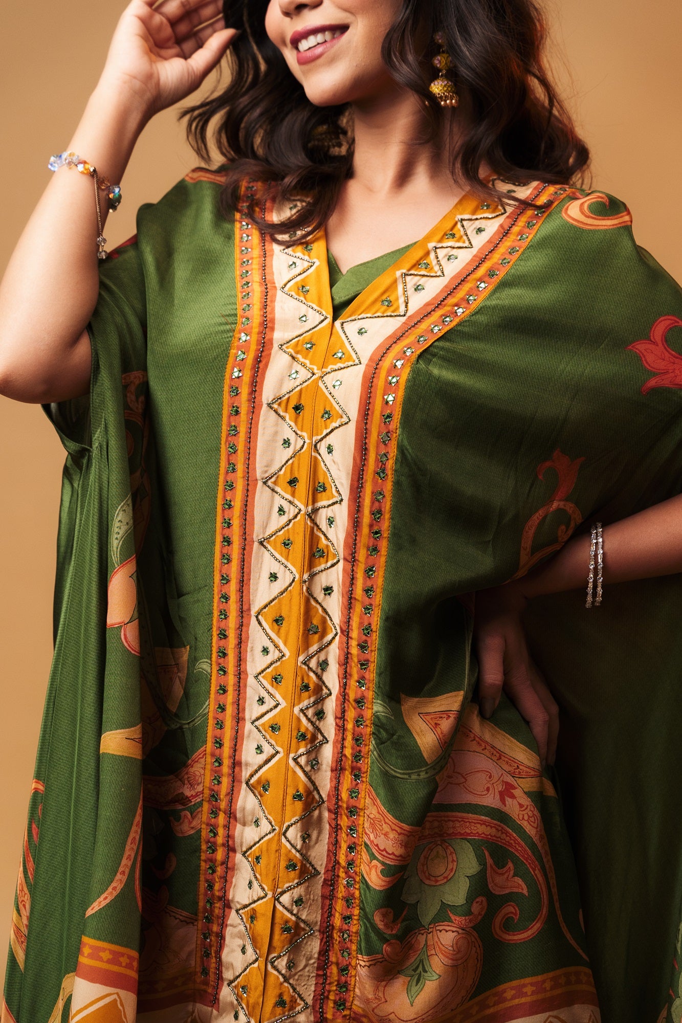 Forest Royale Printed Kaftan Co-ord Set