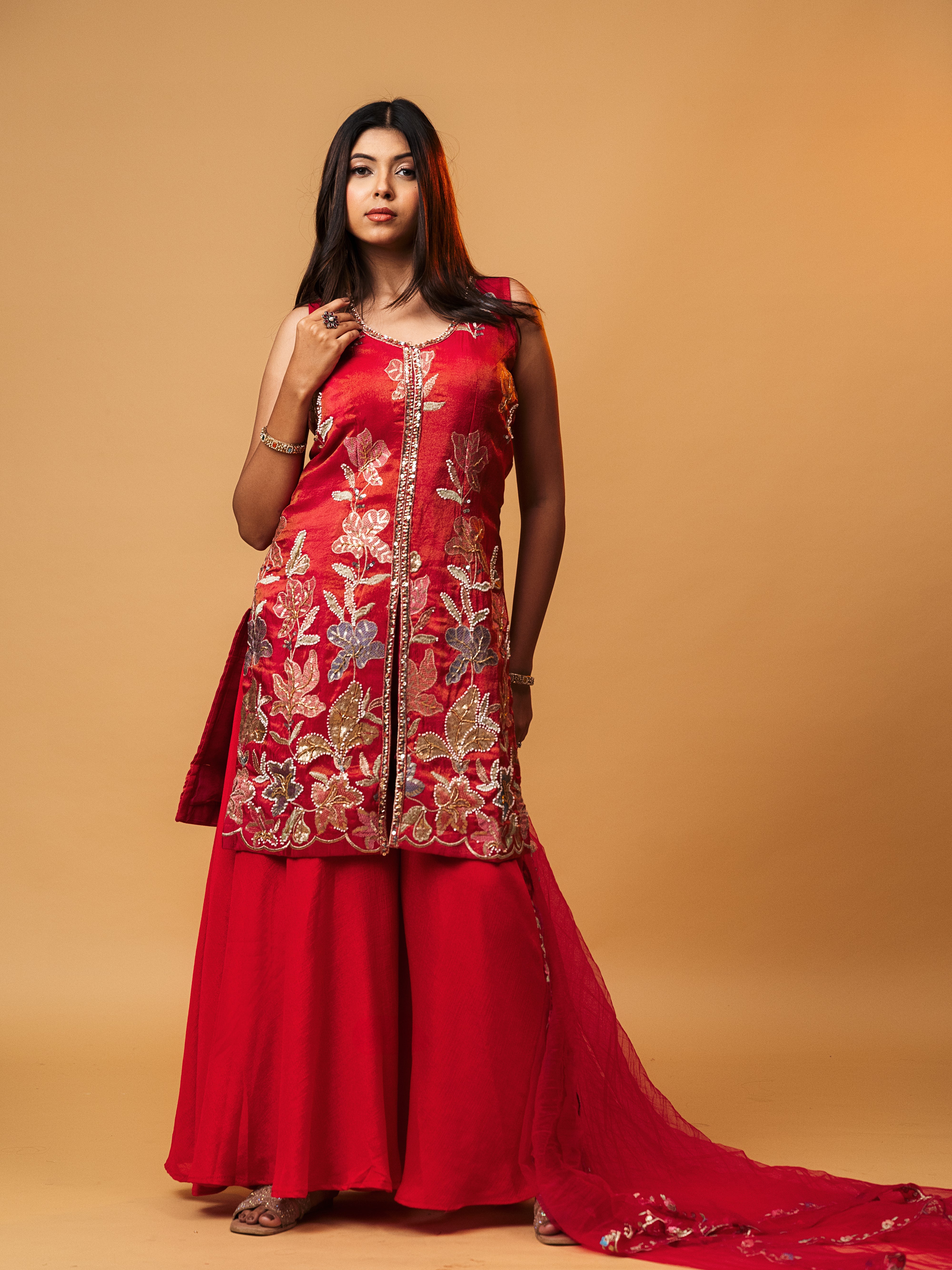 Bloom Festive Heavy Embroidered Palazzo Set