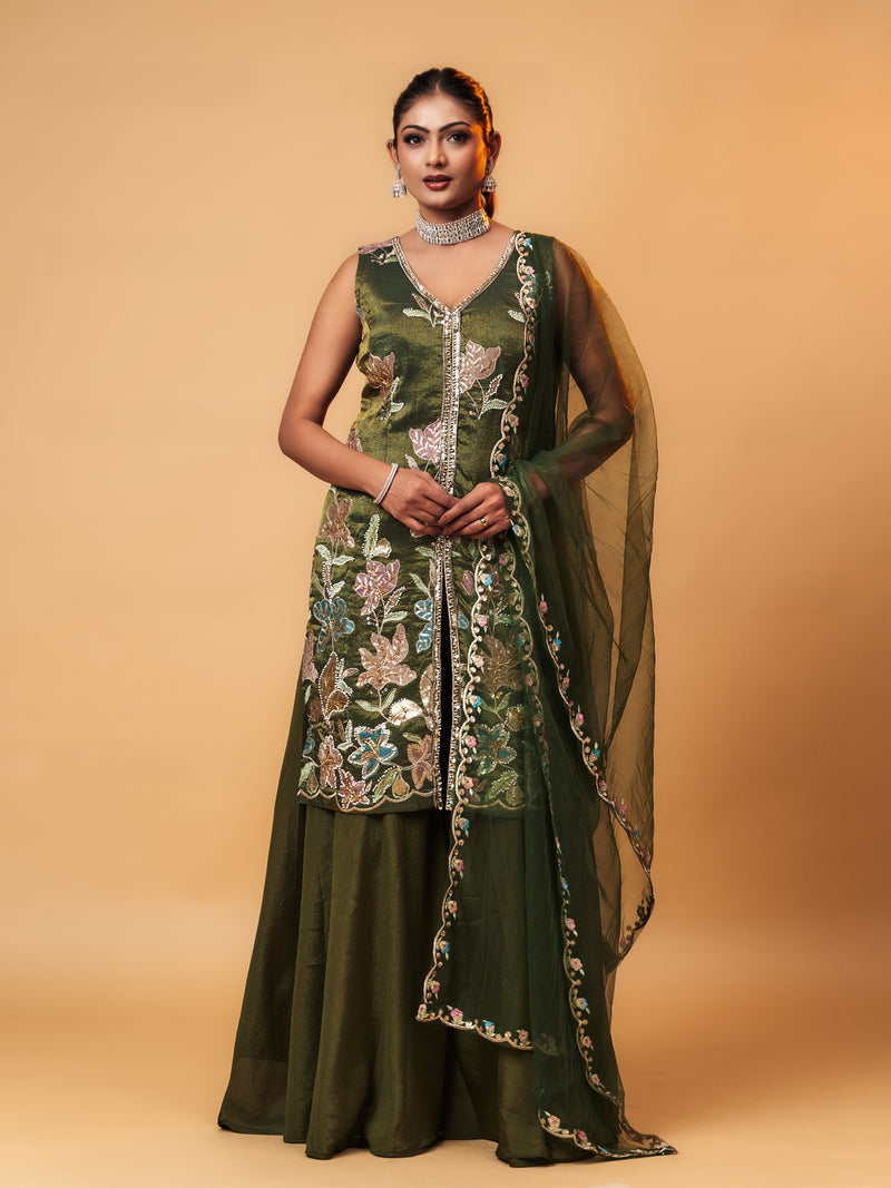 Bloom Festive Heavy Embroidered Palazzo Set