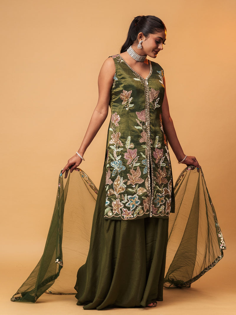 Bloom Festive Heavy Embroidered Palazzo Set