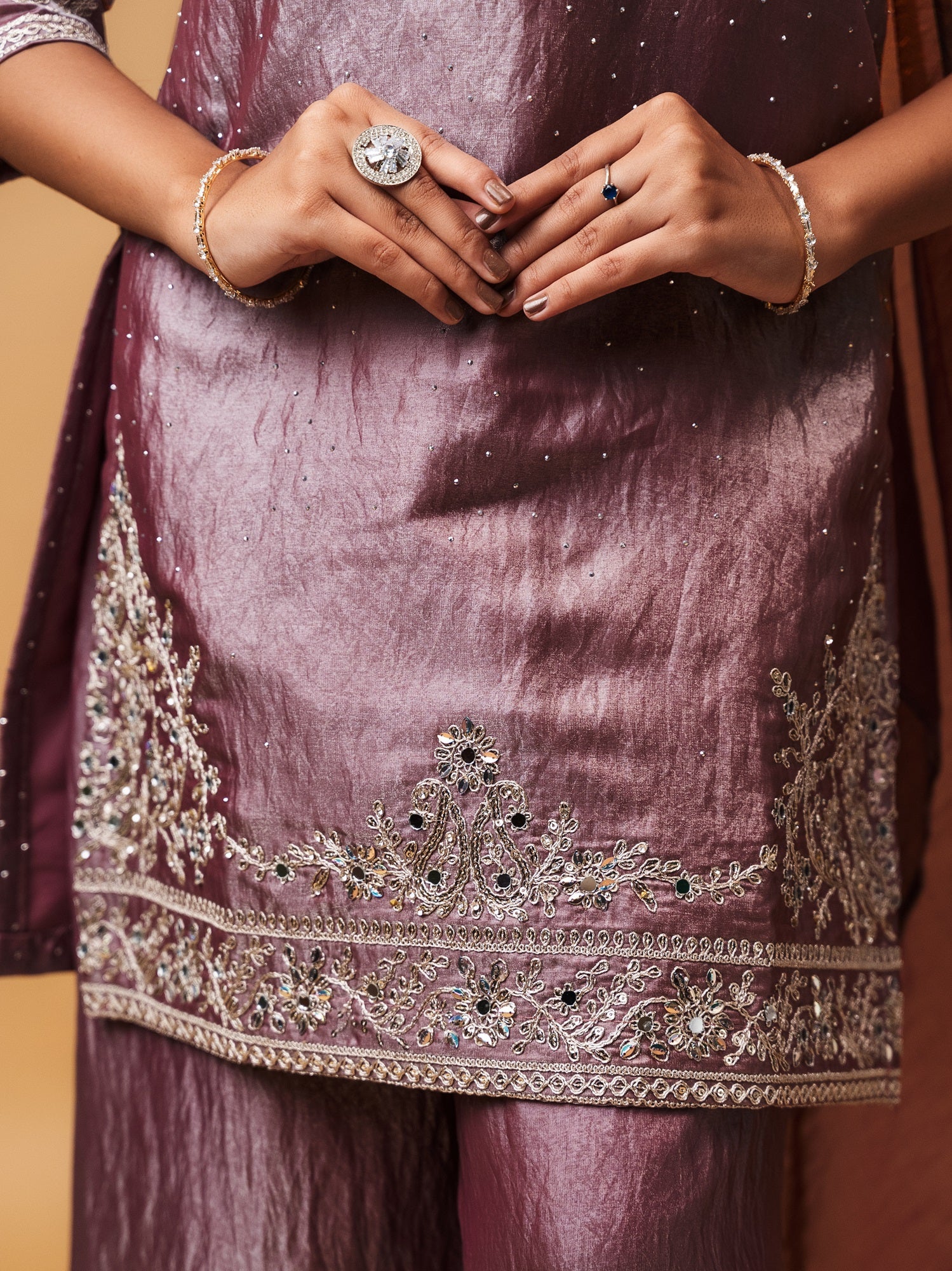 Luxe Glitter Zari-Embroidered Sharara Suit Set