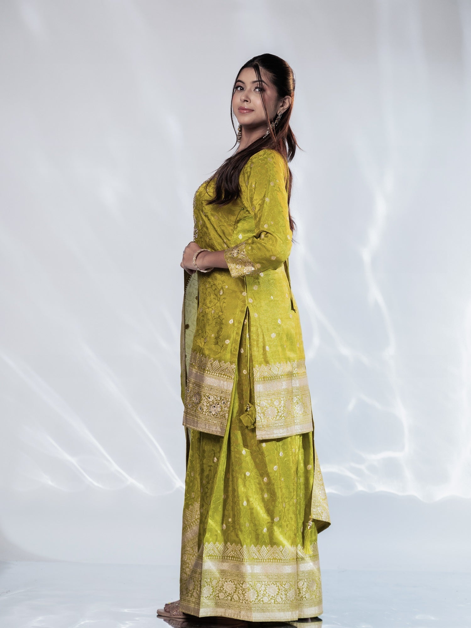 Zari-Weave Banarasi Festive Sharara Suit Set