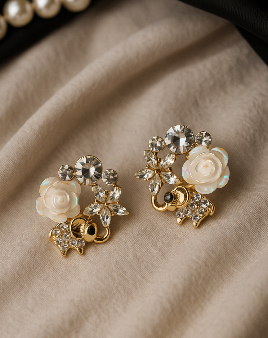 Ivory Garden Elephant Luxe Studs