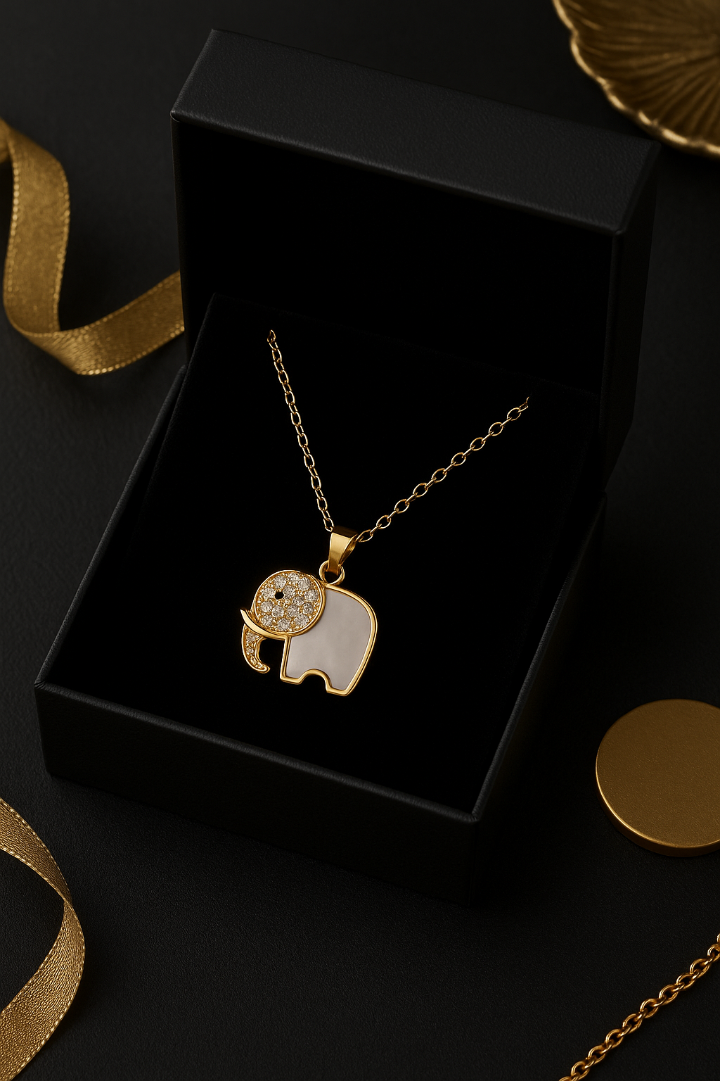 Pearl Glow Elephant Necklace