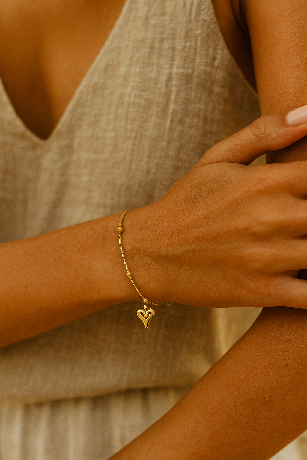 Serene Heart Charm Bracelet