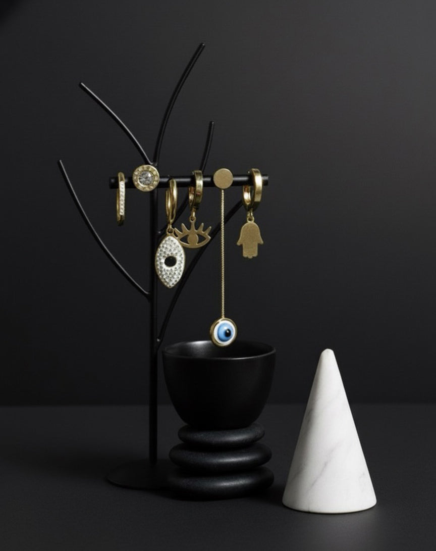 Evil-eye Charm Mix-Match Earring Set