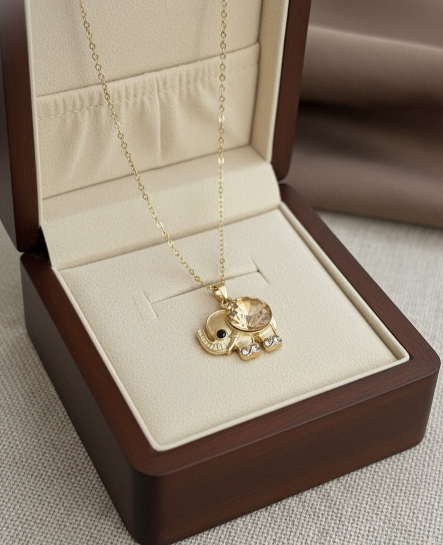 Crystal Elephant Pendant Necklace