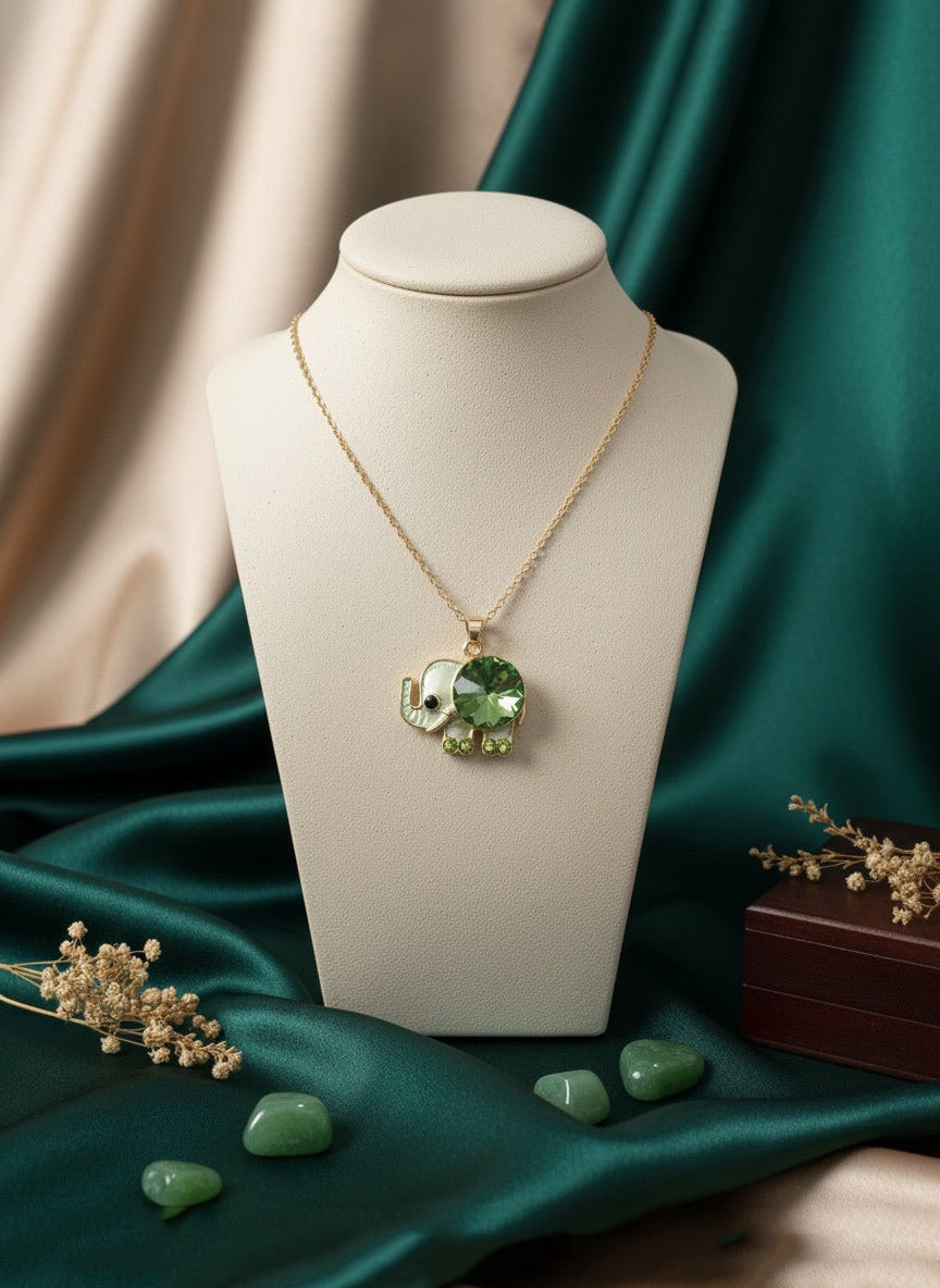 Crystal Elephant Pendant Necklace