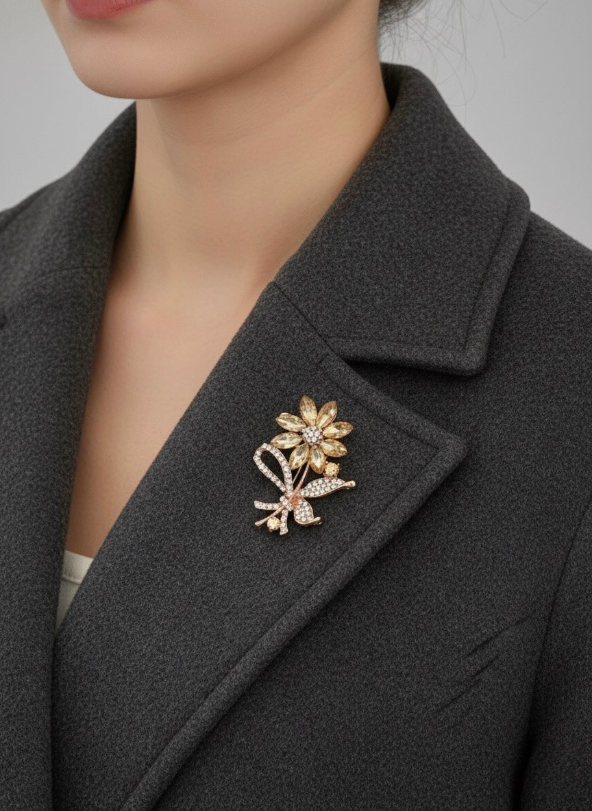 Golden Bloom Luxe Brooch