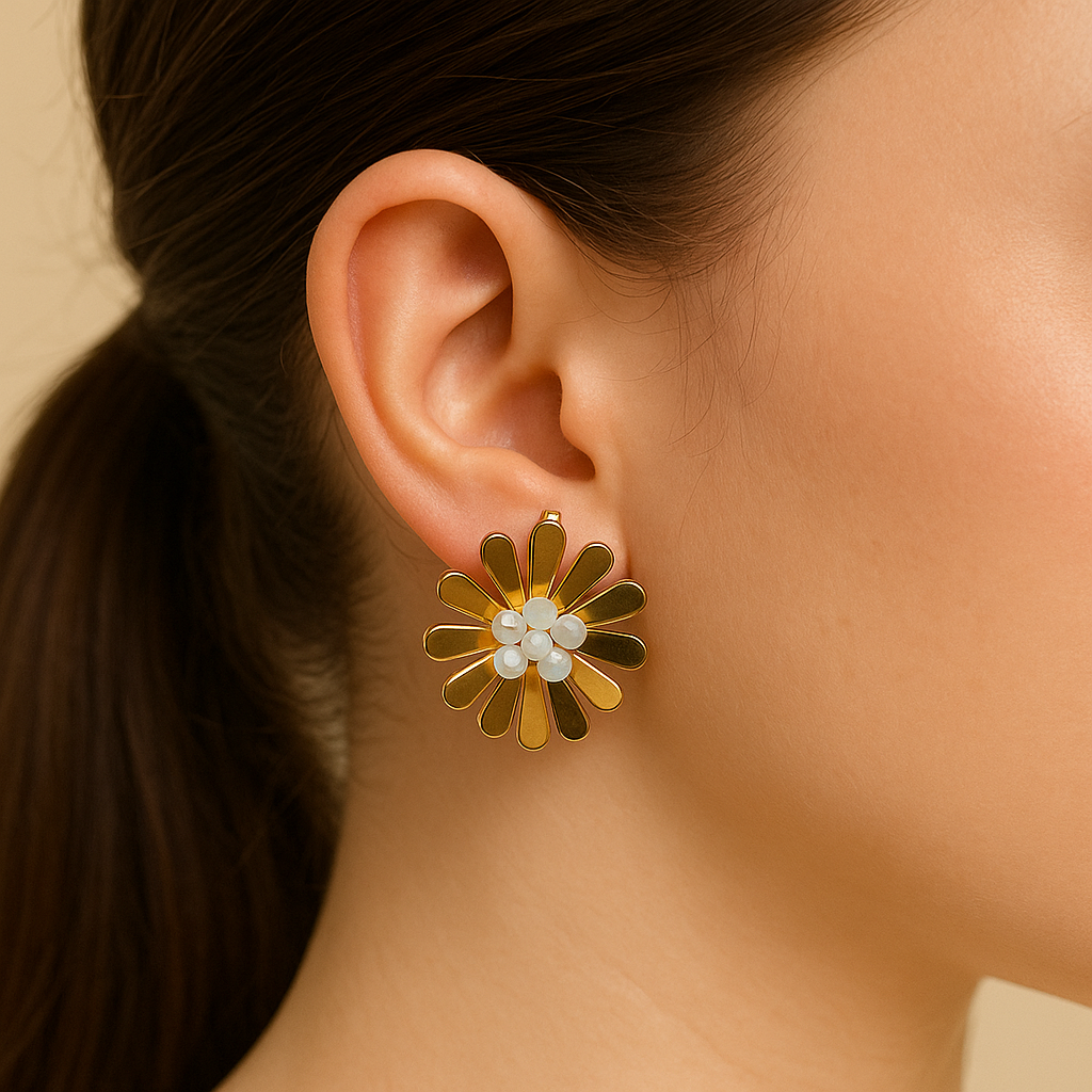 Golden Daisy Bloom Studs