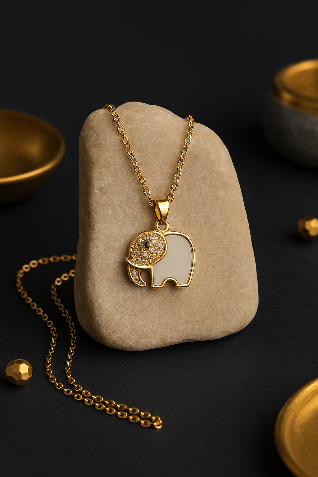 Pearl Glow Elephant Necklace
