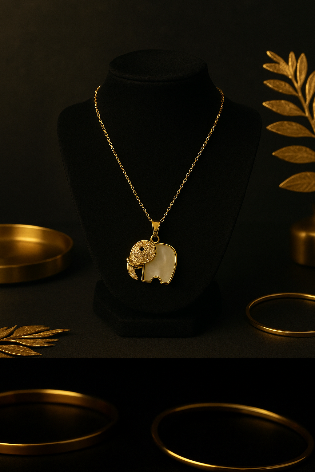 Pearl Glow Elephant Necklace