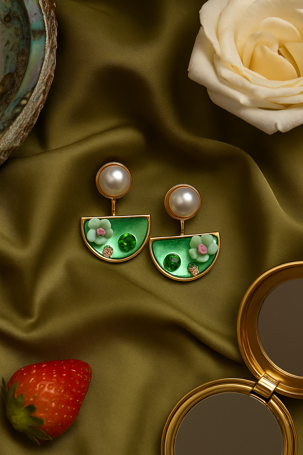 Blossom Pearl-Top Drop Earrings