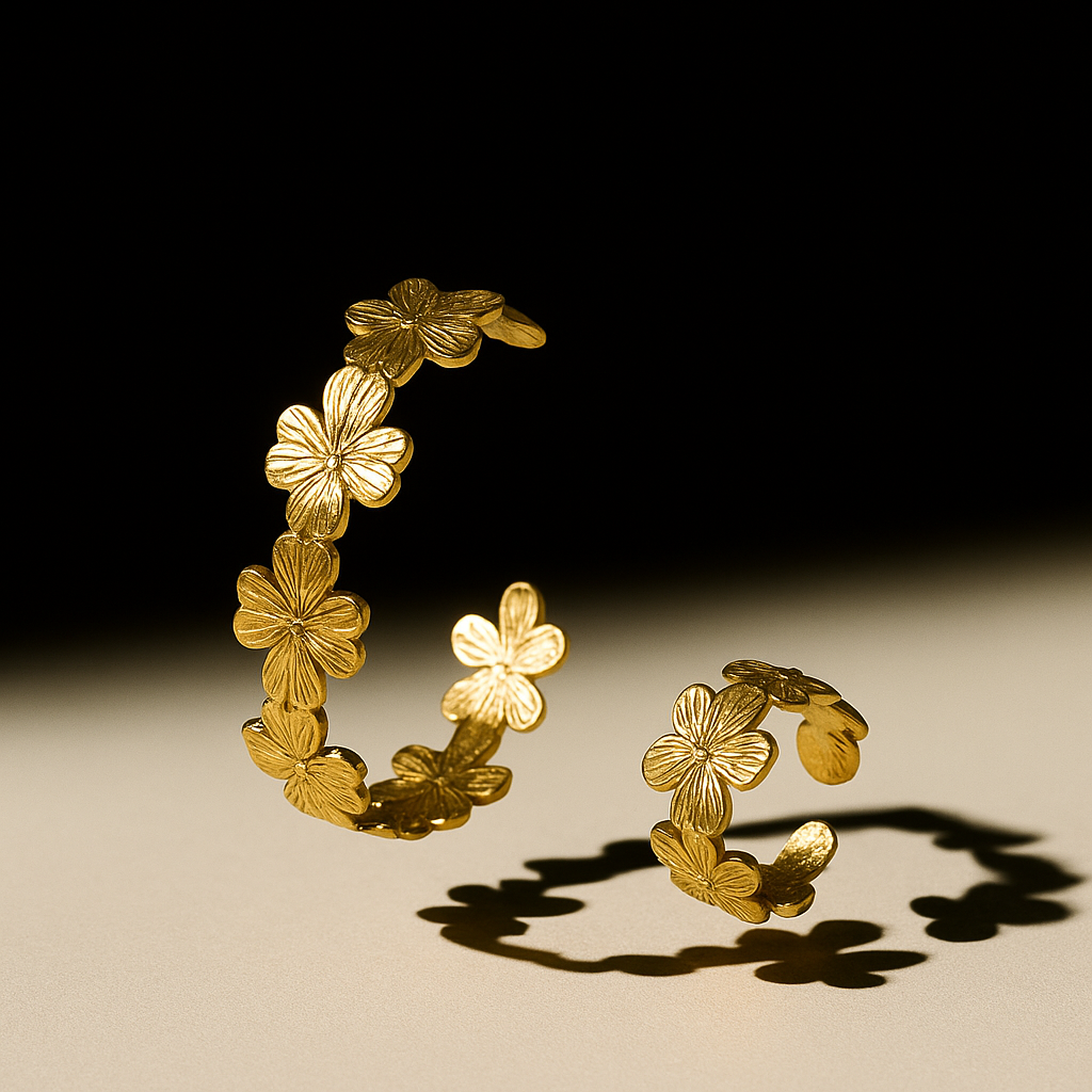 Golden Blossom Bracelet & Ring Set