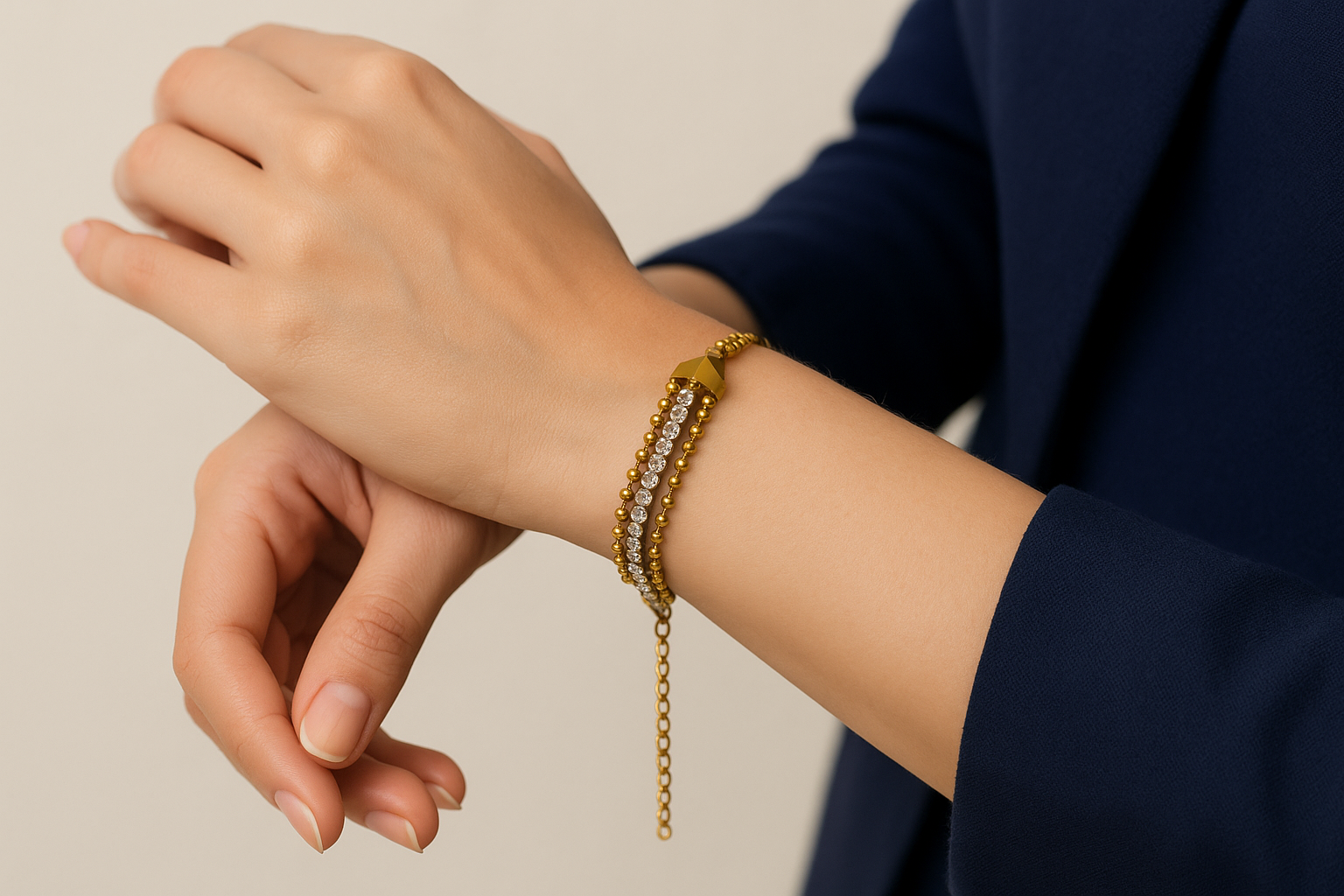 Dazzle-Edge Goldline Bracelet
