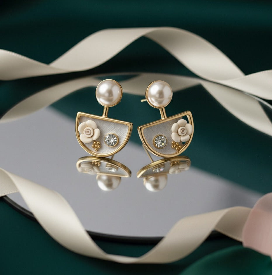 Blossom Pearl-Top Drop Earrings