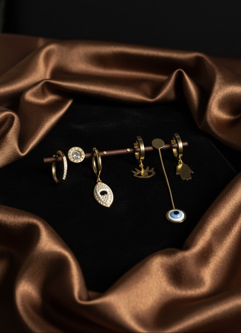 Evil-eye Charm Mix-Match Earring Set