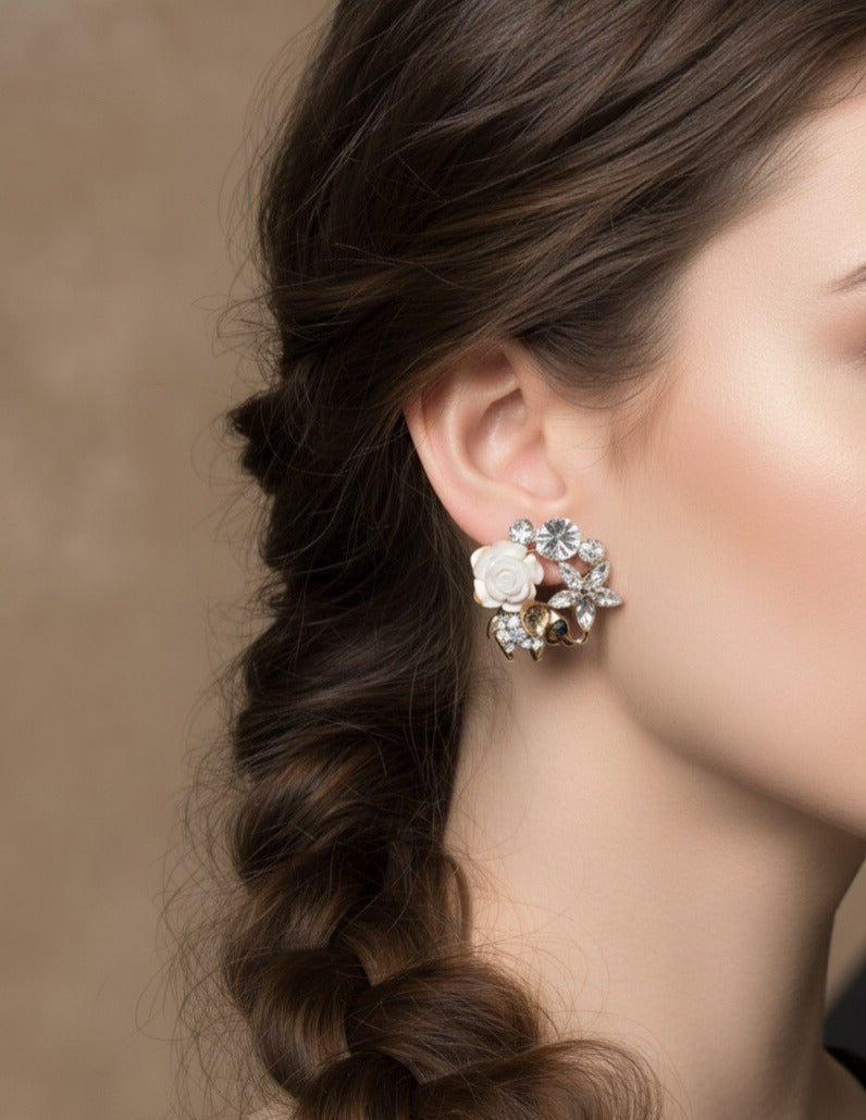 Ivory Garden Elephant Luxe Studs