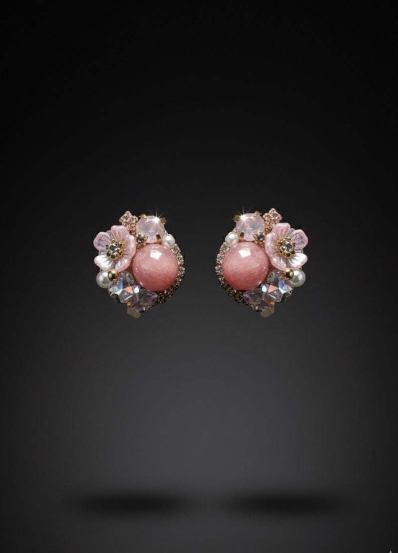Blush Garden Pearl-Cluster Studs