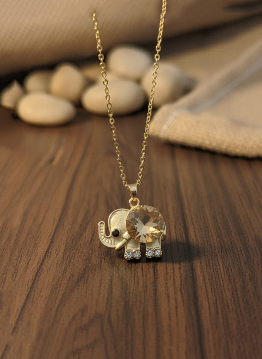 Crystal Elephant Pendant Necklace