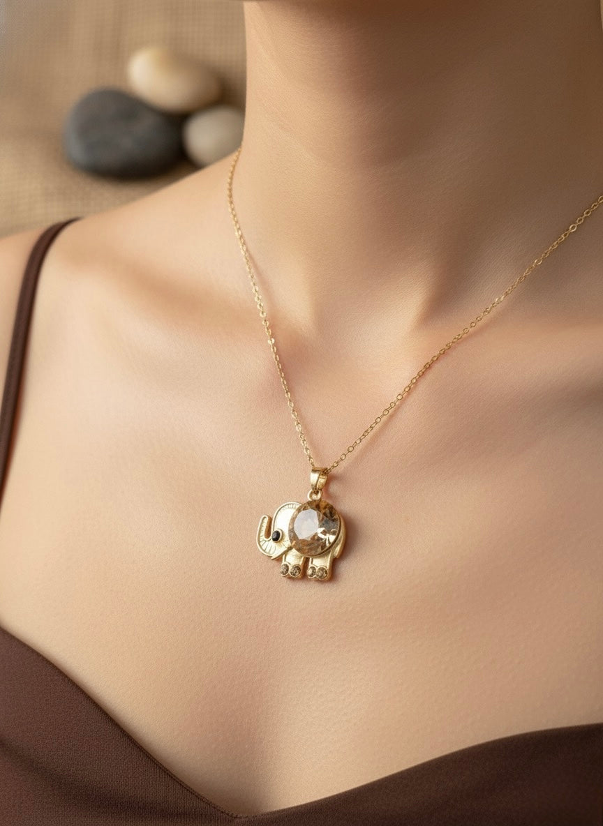 Crystal Elephant Pendant Necklace