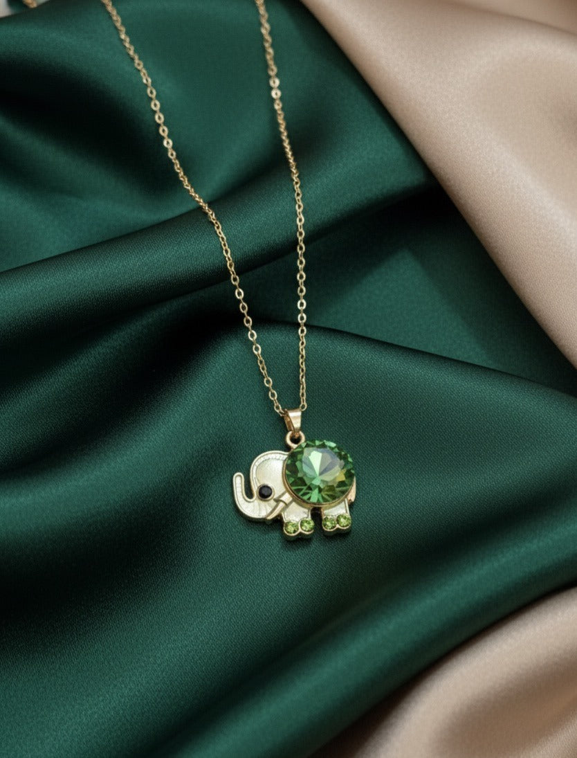 Crystal Elephant Pendant Necklace