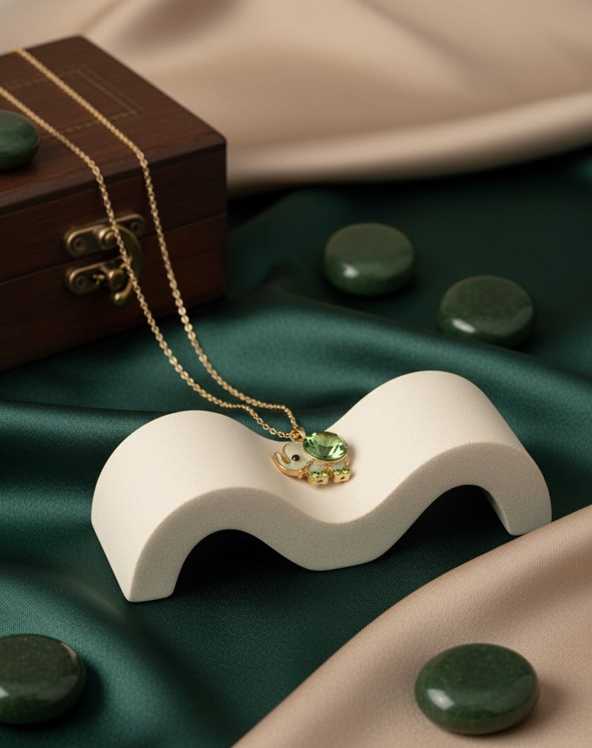 Crystal Elephant Pendant Necklace