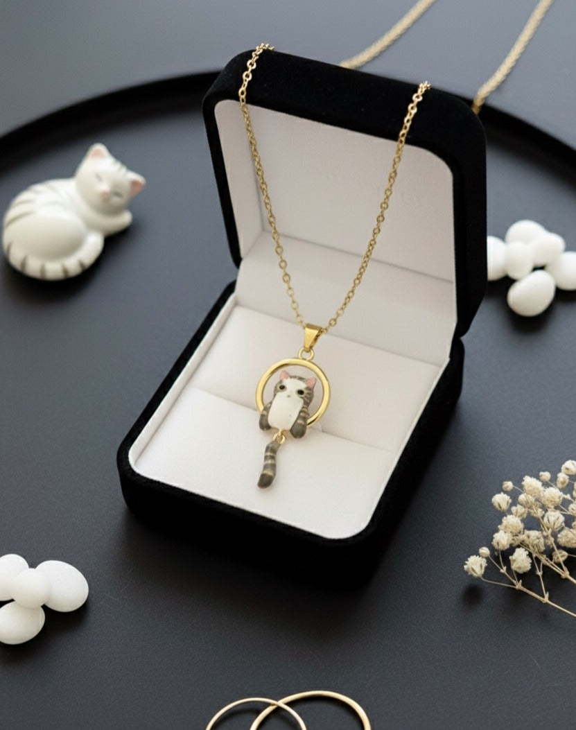 Whisker Charm Cat Pendant Necklace