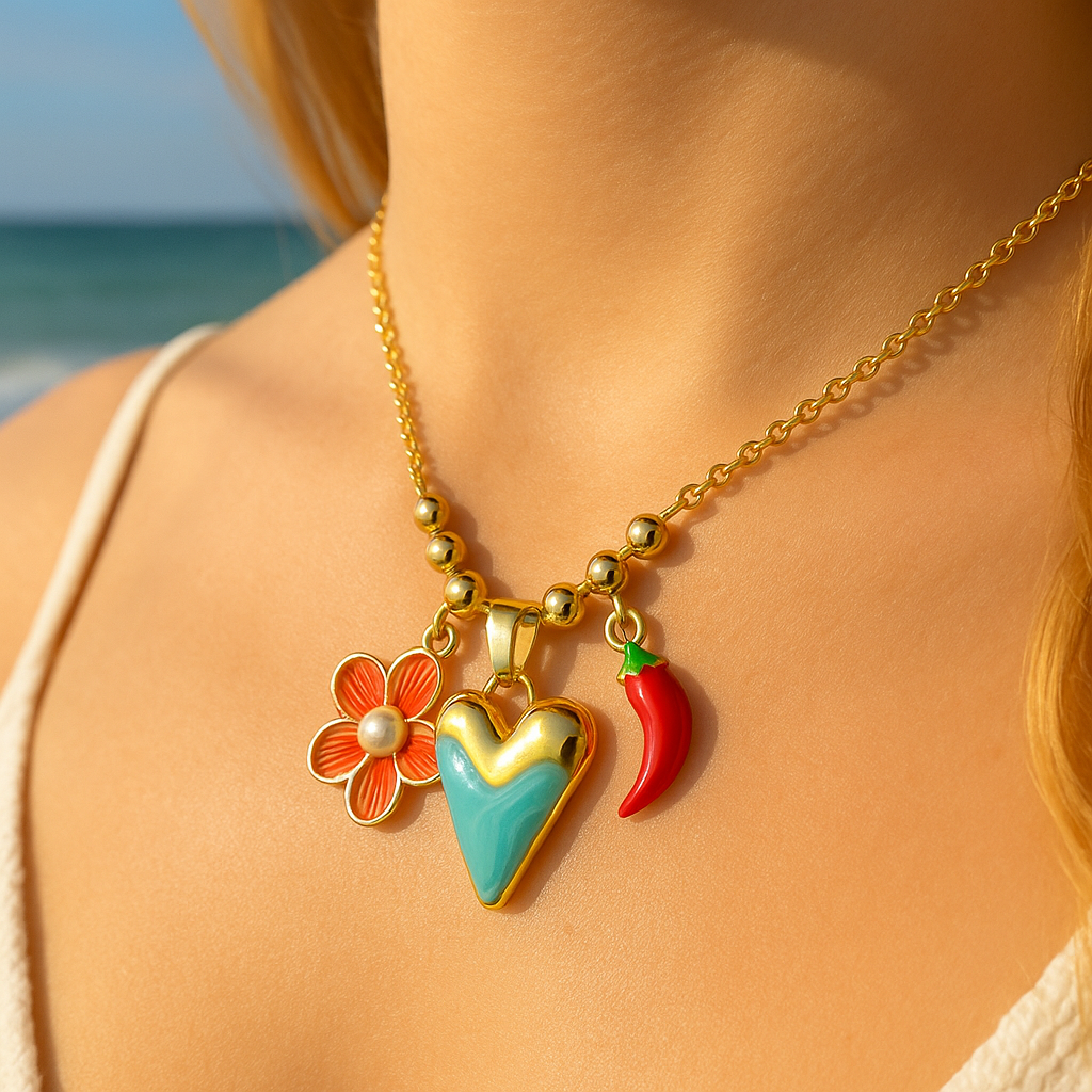 Tropical Charms Heart Necklace