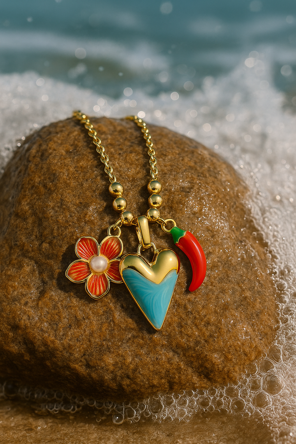 Tropical Charms Heart Necklace