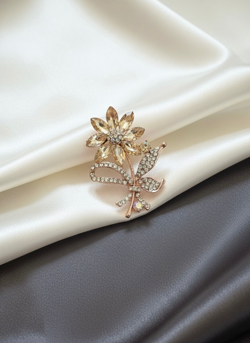 Golden Bloom Luxe Brooch
