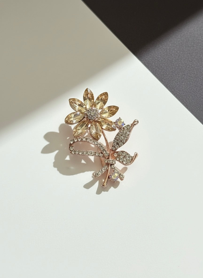Golden Bloom Luxe Brooch
