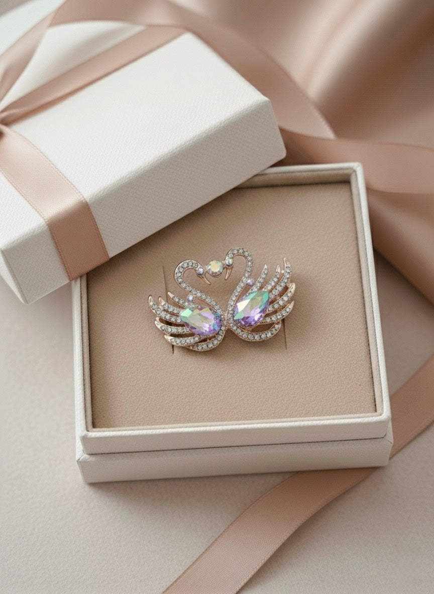 Celestial Swan Harmony Brooch