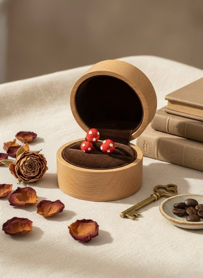 Playful Polka Mushroom Ring