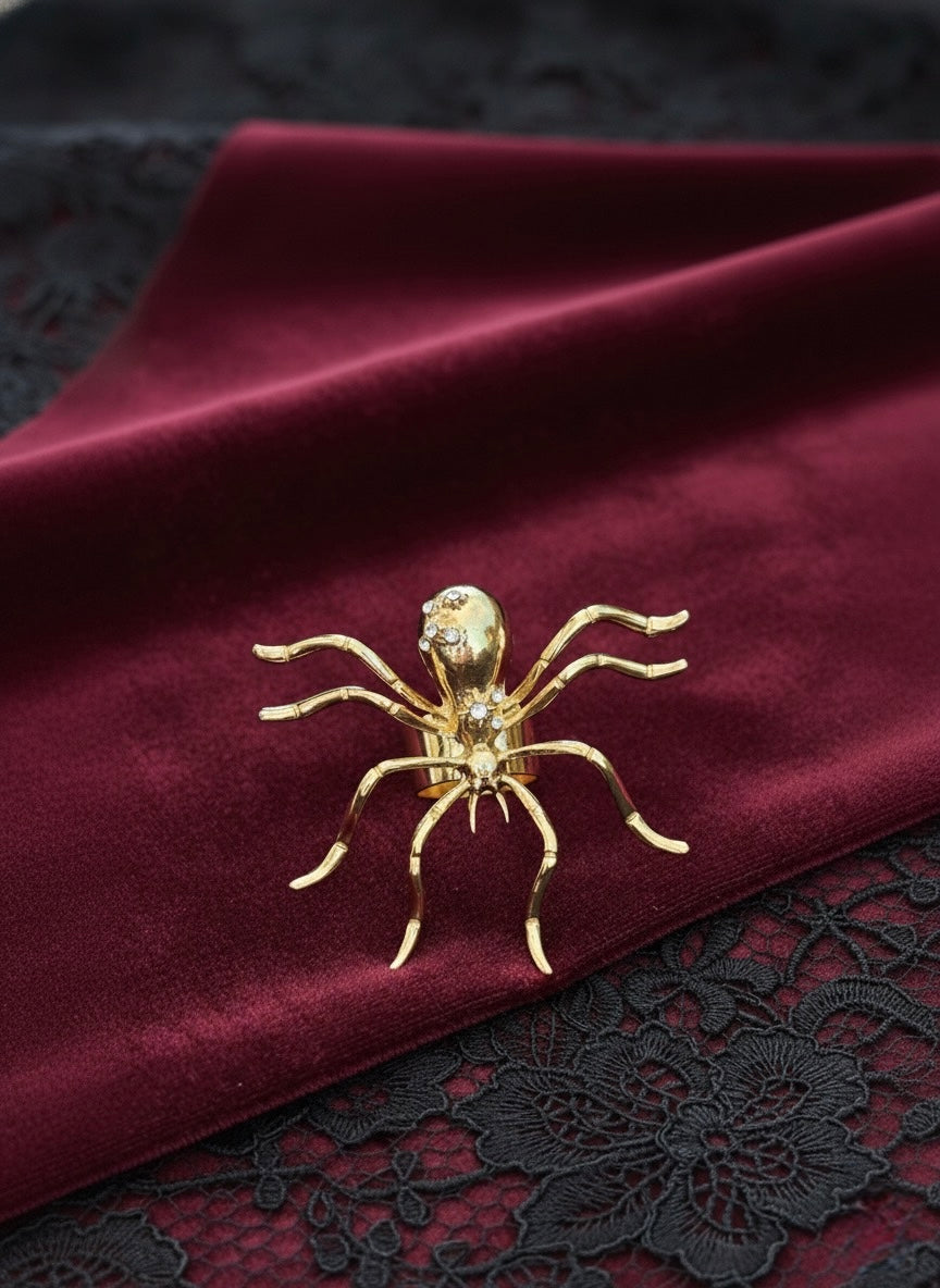 Golden Spider Statement Ring