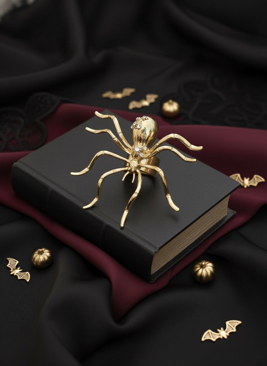 Golden Spider Statement Ring