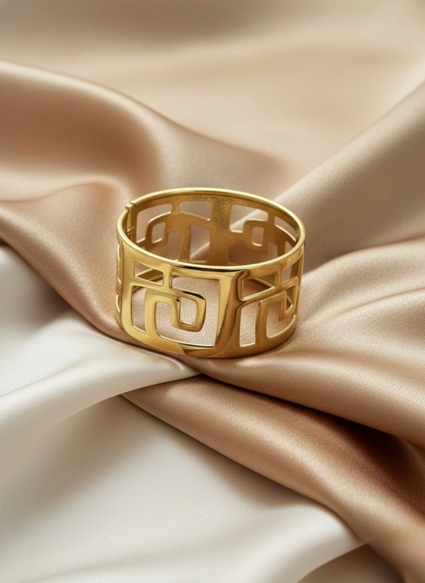 Golden Maze Cuff Bracelet