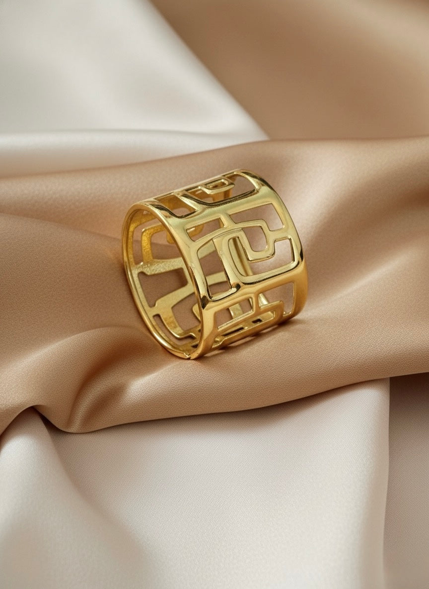 Golden Maze Cuff Bracelet