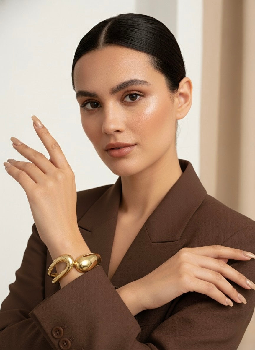Golden Embrace Cuff Bracelet