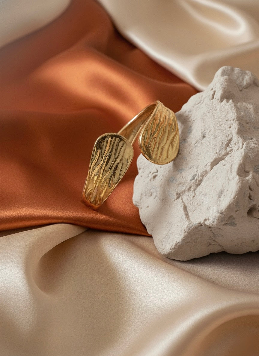 Aurora Hammered Open Cuff Bracelet