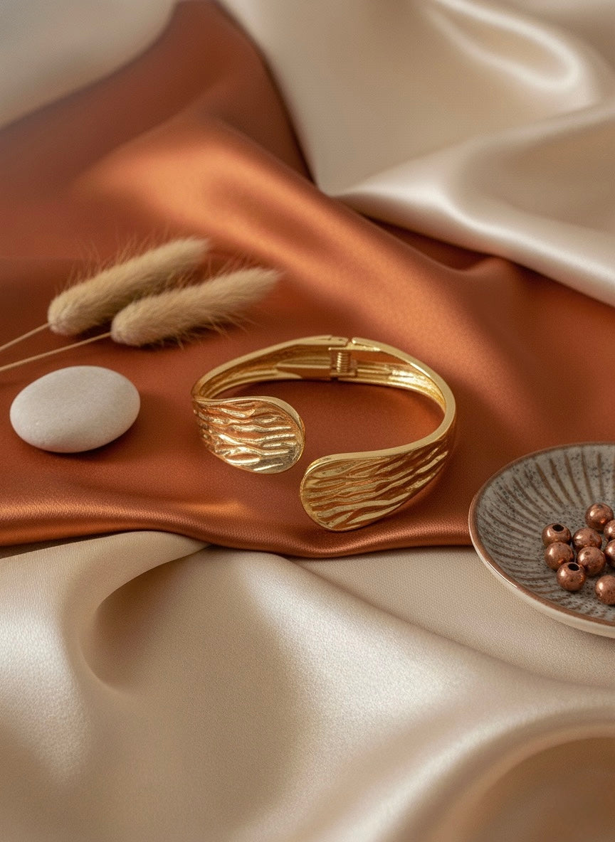 Aurora Hammered Open Cuff Bracelet