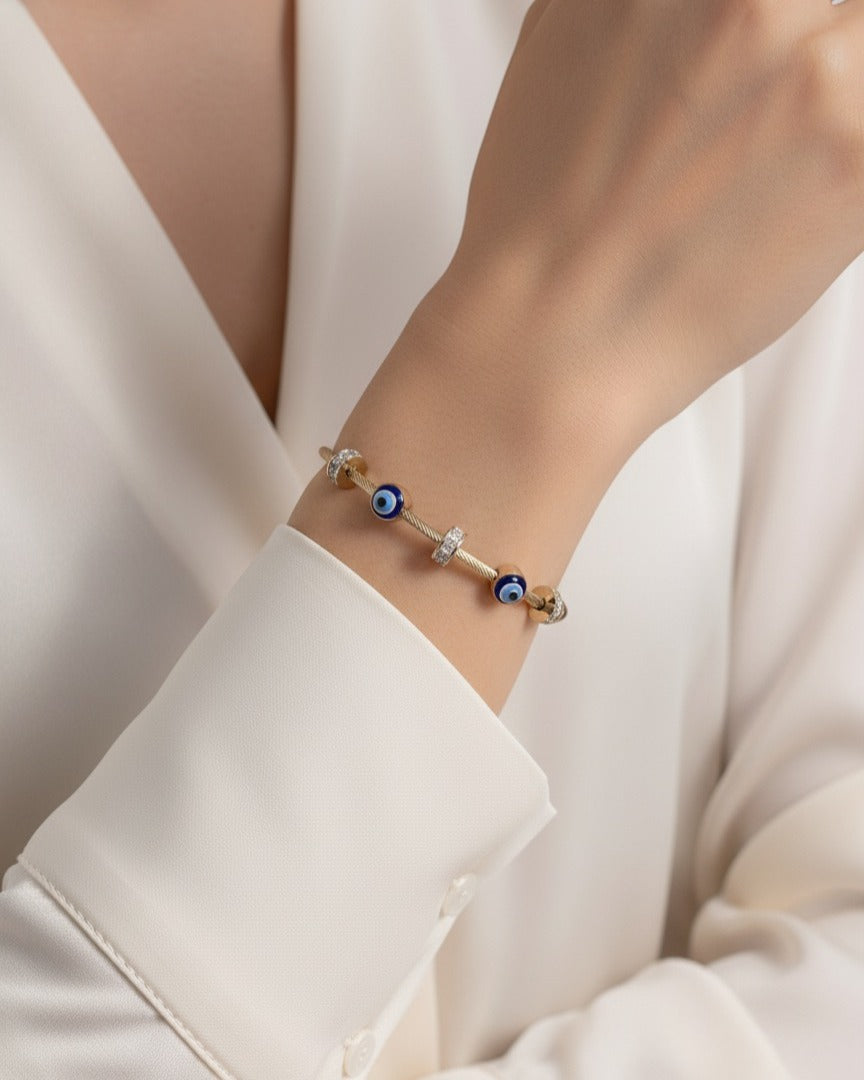 Azure Charm Evil Eye Bracelet