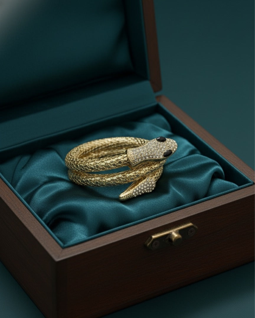 Regal Serpent Luxe Mesh Bracelet