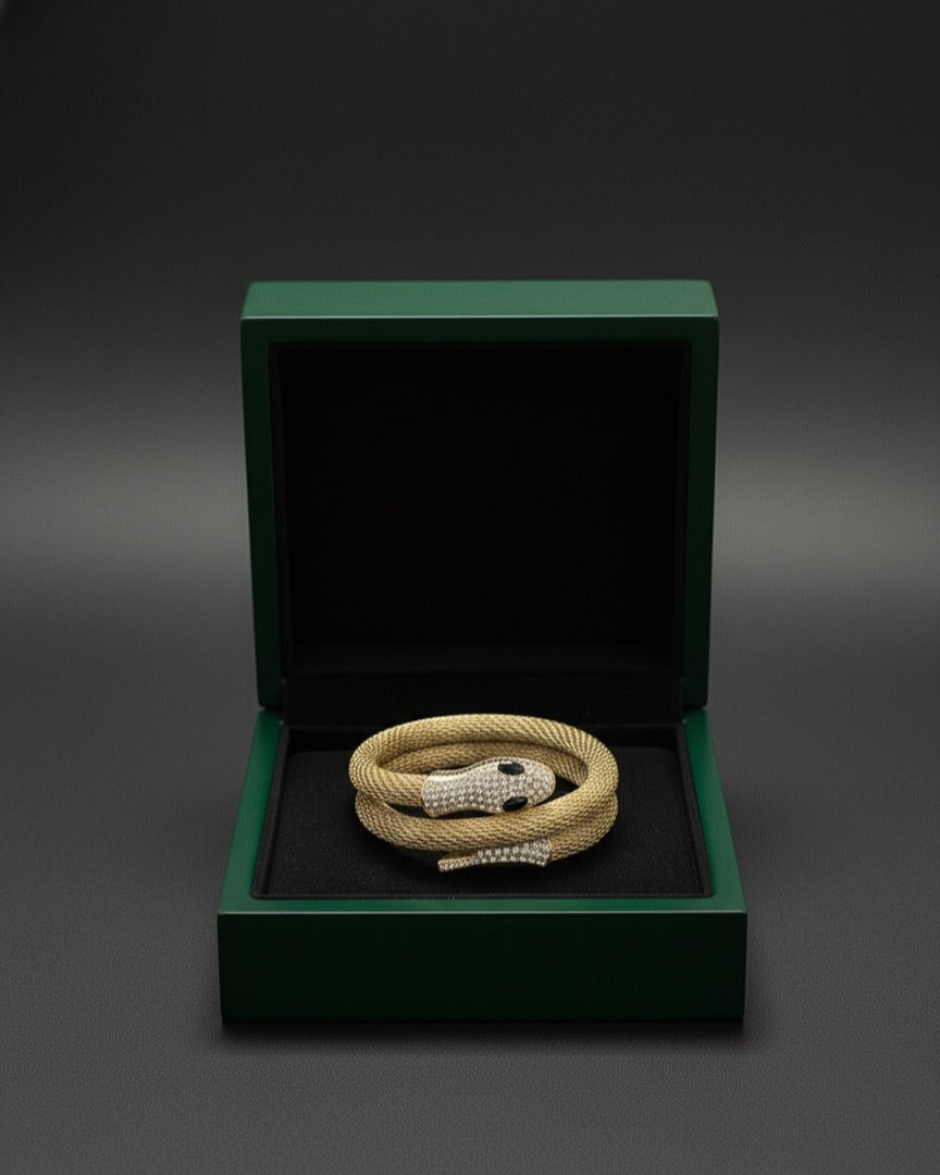 Regal Serpent Luxe Mesh Bracelet